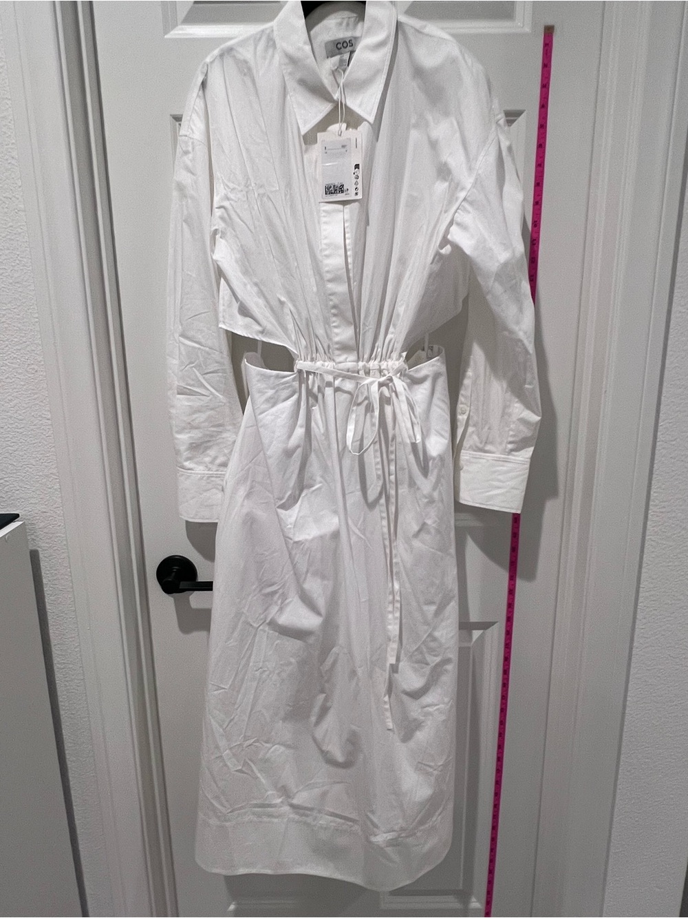 COS White Dress with Classic Collar and Pockets - Picture 2 of 5